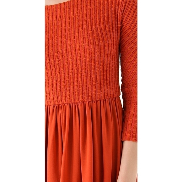 Thakoon Addition Combo Sweater Dress Terra Cotta L - Picture 4 of 11